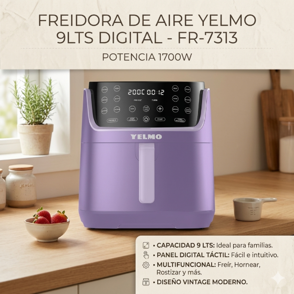 Producto - FREIDORA DE AIRE YELMO 9LTS FR-7313 DIGITAL 1700W