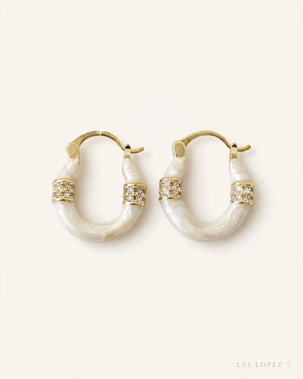 Producto - Aros Canasta color marfil y dorado - 0