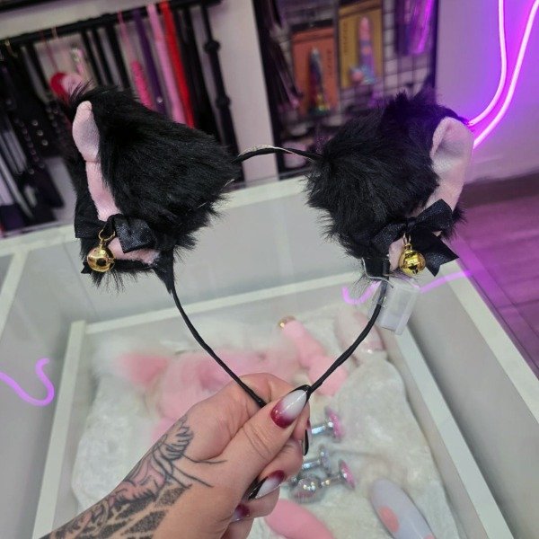 Producto - Orejitas Kitty Bell (rosa/blanco/negro) - 0