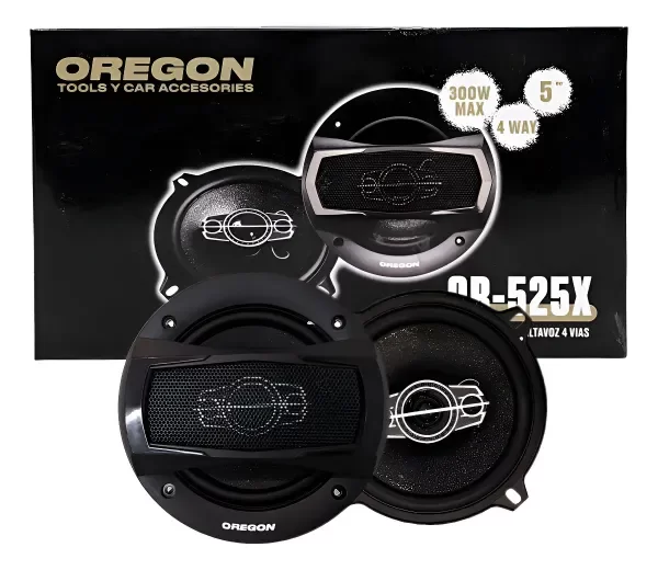 Producto - JUEGO DE PARLANTES OREGON 5 PULGADAS 4 VIAS 300 WATTS MAX NEGRO