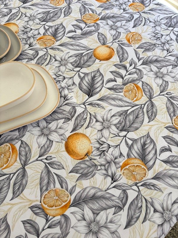 Producto - Mantel Antimanchas limones fondo gris