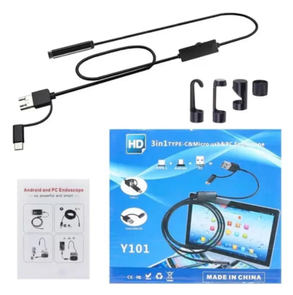 Producto - Cámara Endoscópica Hyc 3 en 1 USB Tipo C Boroscopio 2m LED - 1