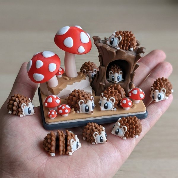 Producto - Erizo con Bosque de Hongos - 1