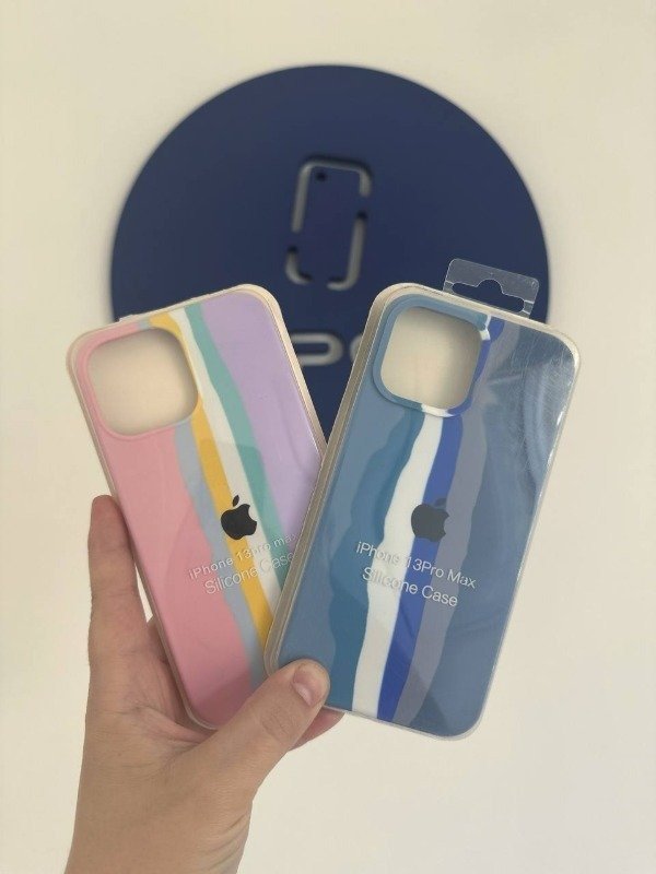 Producto - FUNDA SILICONE CASE RAYADA CON LOGO IPHONE 13 PRO MAX