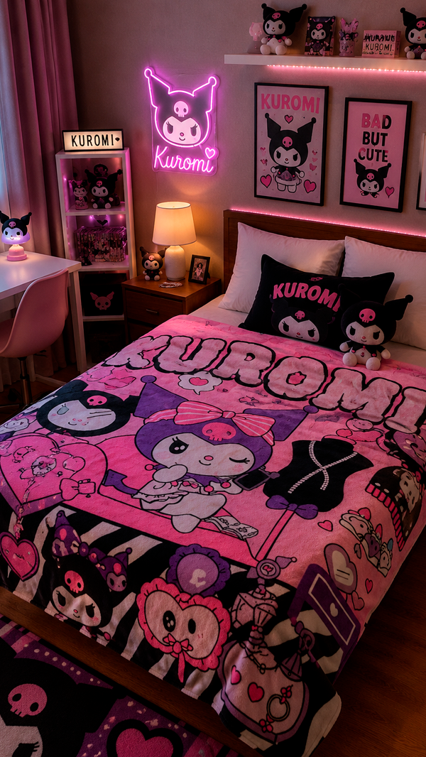 Producto - Manta micropolar KUROMI dos plazas