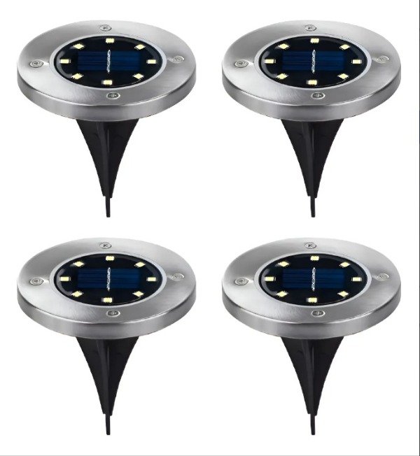 Producto - Luz led solar para jardín estaca color blanco pack por 4 unidades