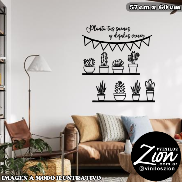 Producto - Vinilos decorativos: Planta tus sueños y dejalos crecer