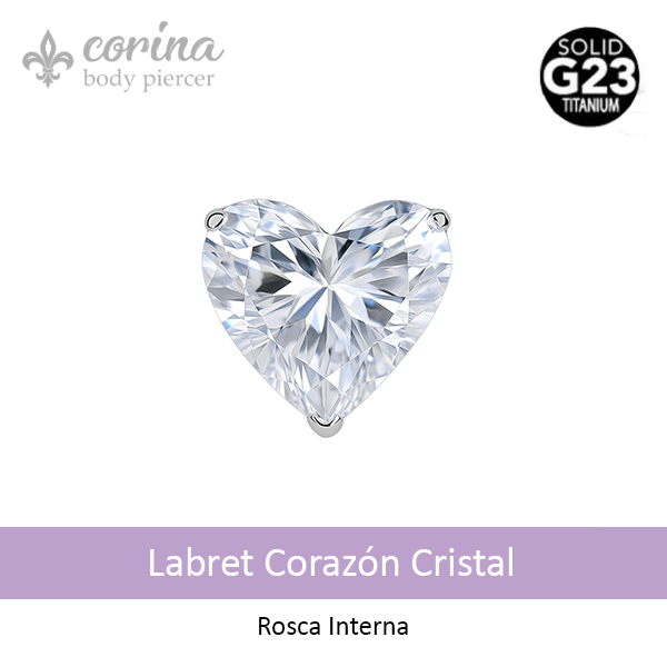 Producto - Labret Corazon Cristal Titanio