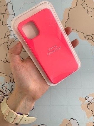 Producto - //Silicone Case Iphone sin logo Rosa Flúor//