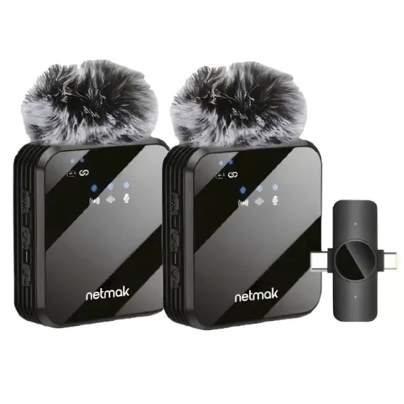 Producto - Microfono corbatero inalambrico Netmak NM-MC14 [x2] (Tipo C + iph)