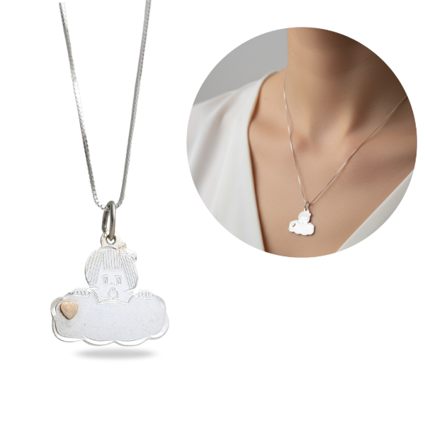 Producto - Cadena con Dije De Plata 925 Y Oro 18kt Nena