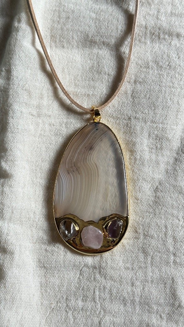 Producto - Collar Piedra Importada Blanca