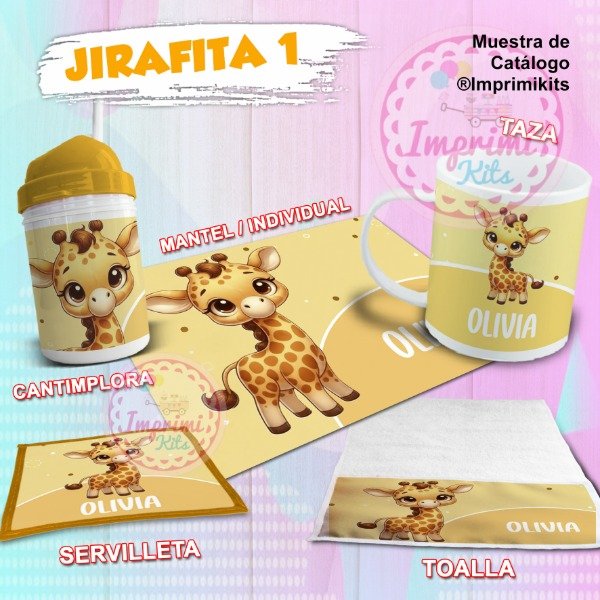 Producto - Plantillas Para Sublimar Diseños Set de Jardín Jirafa Jirafita 1