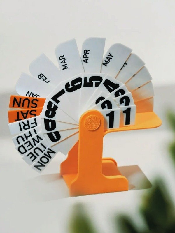 Producto - Calendario Perpetuo de Escritorio Flip Bandera - Naranja - 0