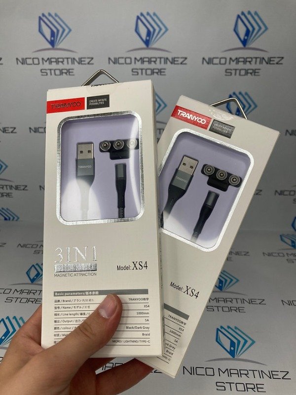 Producto - Cable magnético Tranyoo xs4 carga rápida universal iPhone / Tipo c / micro usb