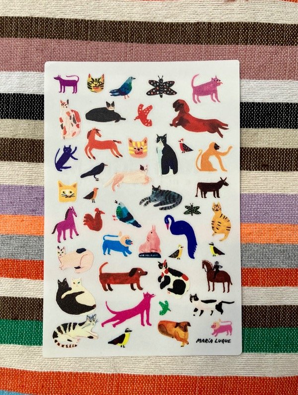 Producto - Plancha de stickers de animales