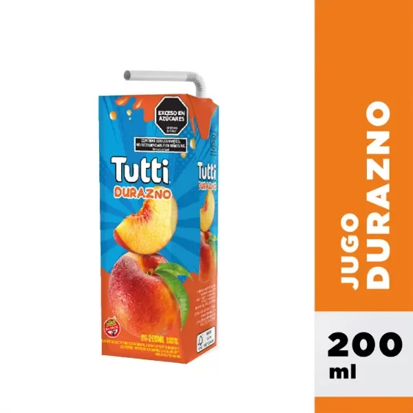 Producto - Jugo Durazno 200ml x 9 un. - Tutti