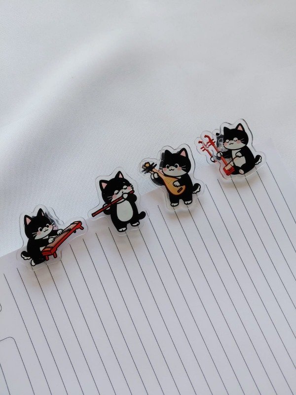 Producto - Ganchos para hojas gatos músicos (kit de 2 unidades)