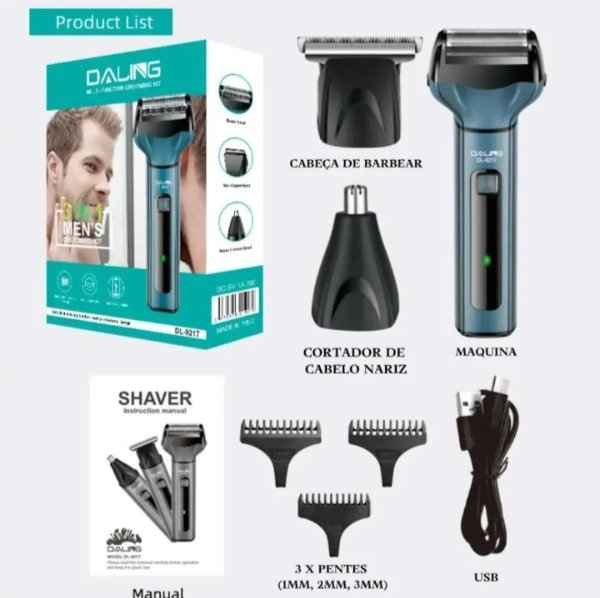 Producto - Máquina De Afeitar Recargable Daling Multifunción Hombre