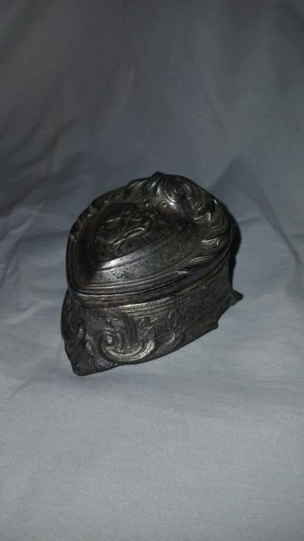 Producto - Vintage MITA pewter dance couple heart rings box. - 0