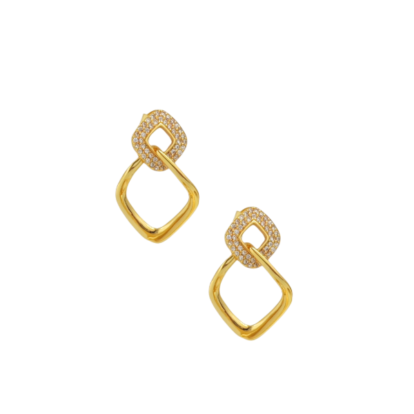 Producto - Aros Colgantes Plata Dorada 925 Mia