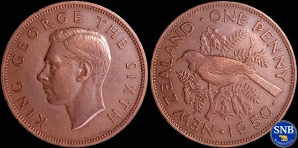 Producto - Nueva Zelanda - 1 Penique (1950) [VF+] KM #21 - Commonwealth