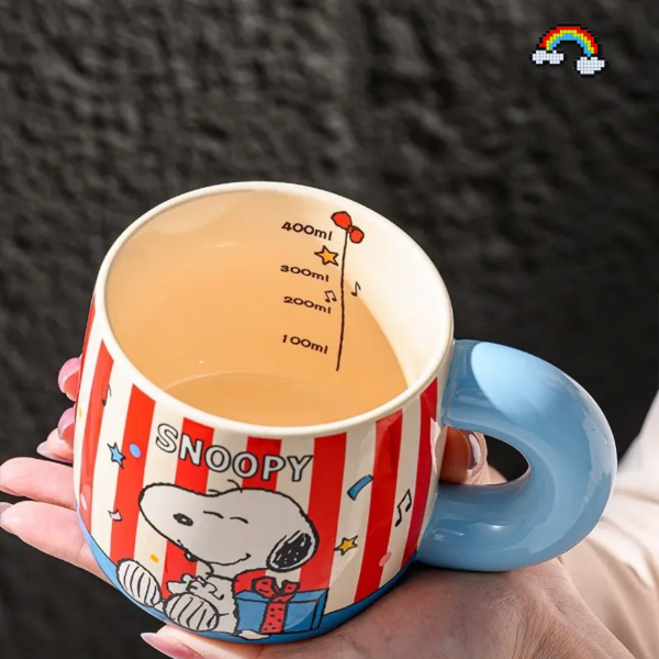 Producto - TAZA DE CERAMICA IMPORTADA RAYADA SNOOPY - 1