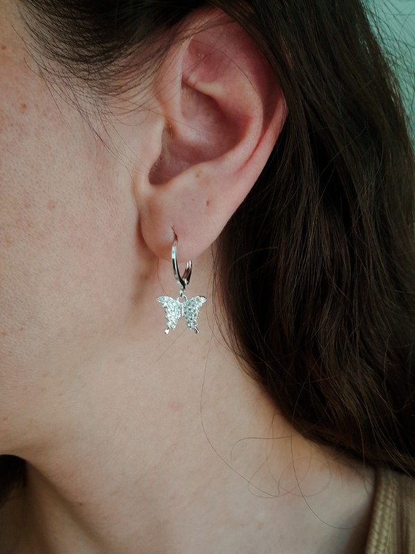 Producto - Aros Argollas Brisuras Dije Mariposa