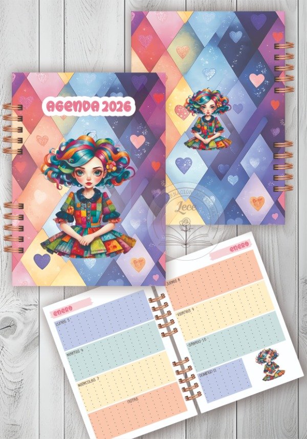 Producto - Pack imprimible Agenda 2026 semana a la vista Chicas Patchwork 4/4