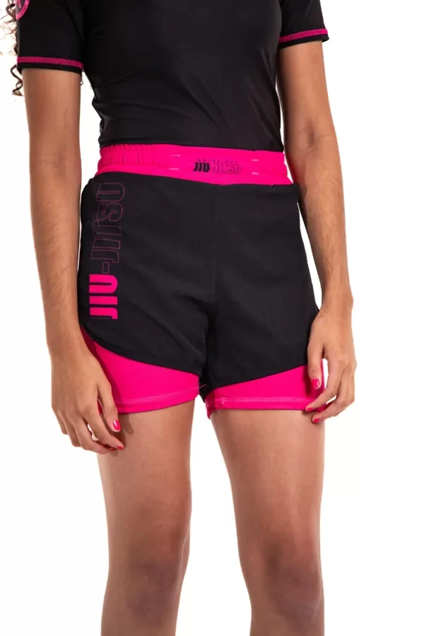 Producto - Short Duplo All Black Pink - A4F - 1