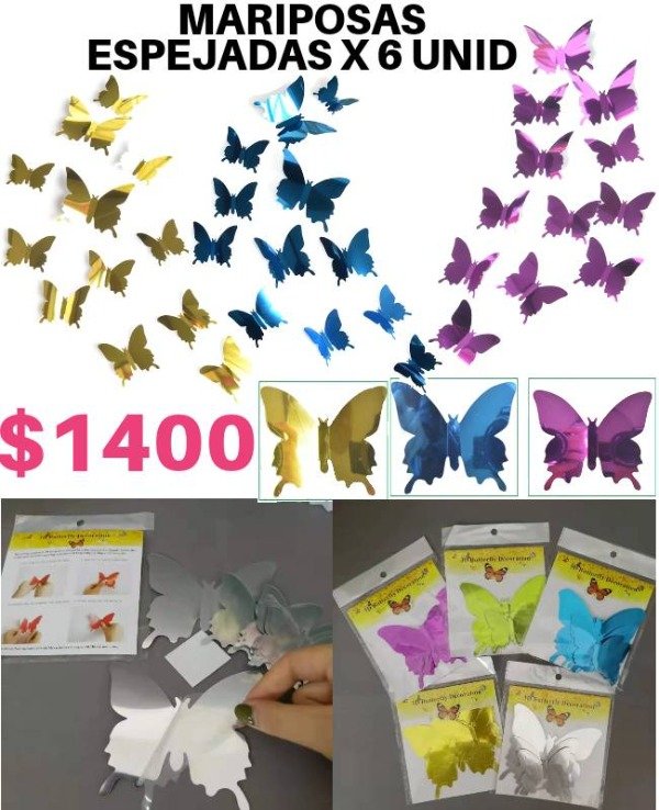 Producto - Mariposa espejada x 6 unidad