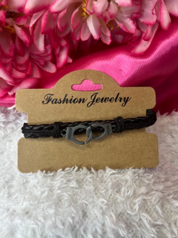 Producto - Pulsera de cuero negro simple-Diferentes modelos - 1