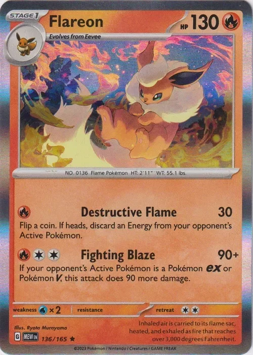 Producto - Flareon - 136/165 - Scarlet and Violet 151 - Holo