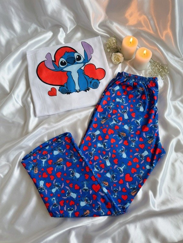 Producto - Pijamas Largo Manga Corta Kids Stitch Corazon