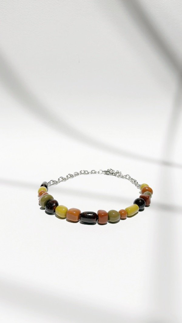 Producto - Collar mostacillas verdes y marrones