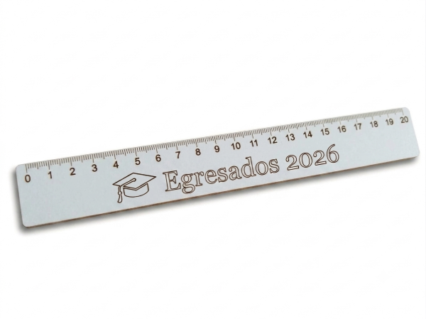 Producto - Regla 20cm personalizada fibroplus blanco