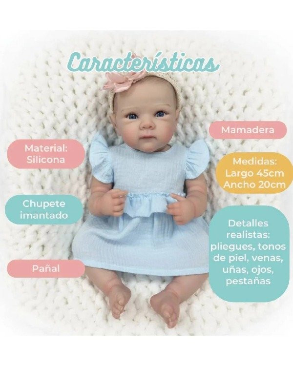 Producto - Bebé Reborn de Silicona Realista 45cm - Con Accesorios - 1