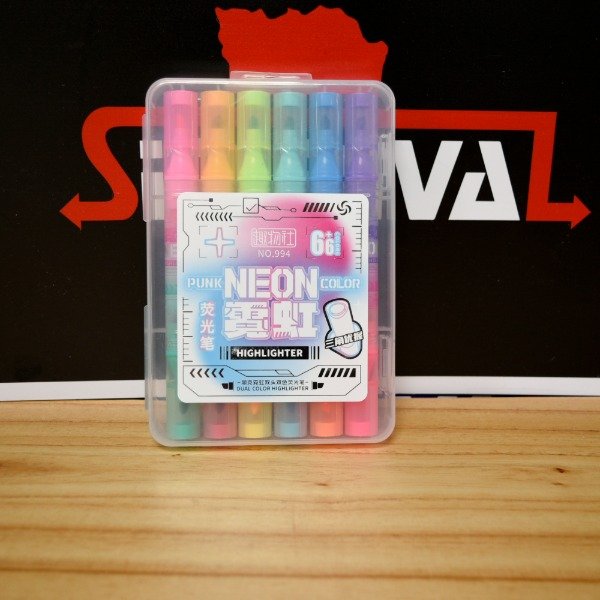 Producto - RESALTADORES NEON DOBLE PUNTA X12 COLORES 54016