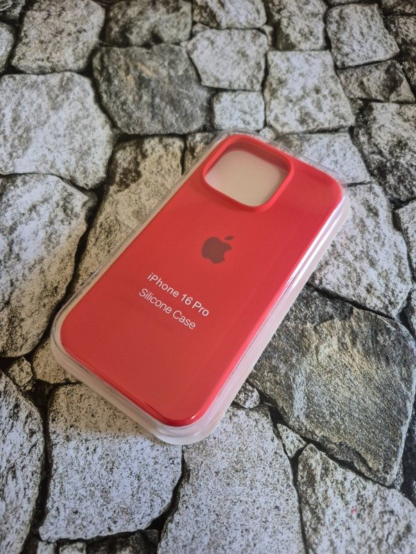 Producto - Funda silicone case logo Iphone 16 Pro roja