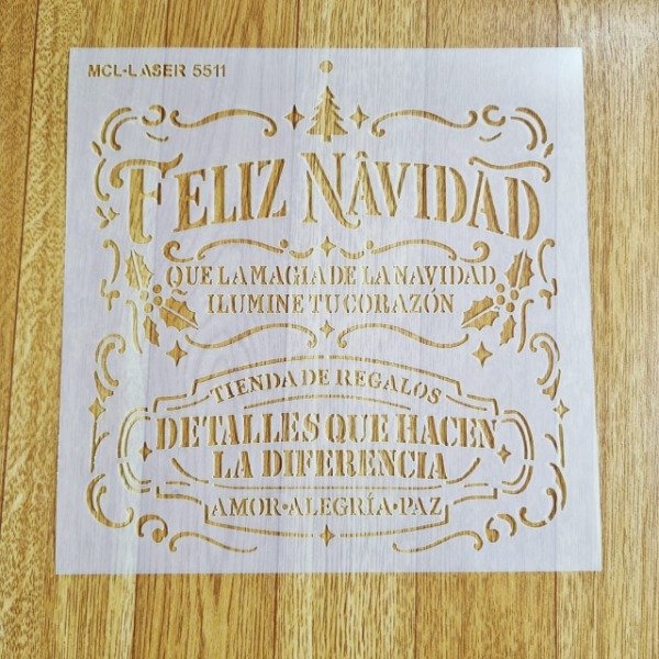 Producto - St 5511 de 20x20 cm Stencil Carteles Navideños