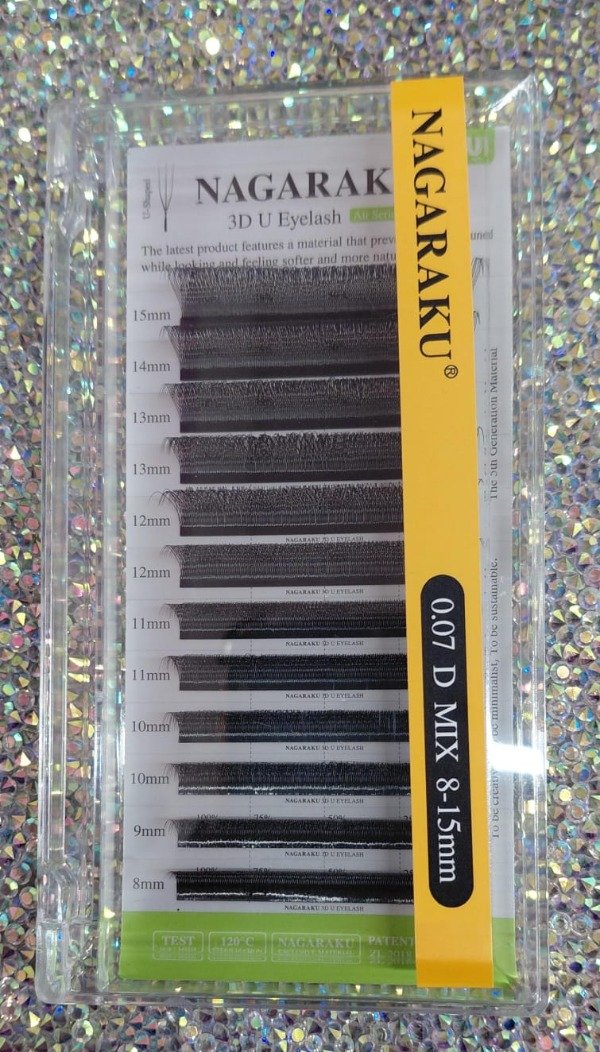 Producto - PESTAÑAS 3D "U" NAGARAKU 0.07 CURVA D MIX 8-15MM