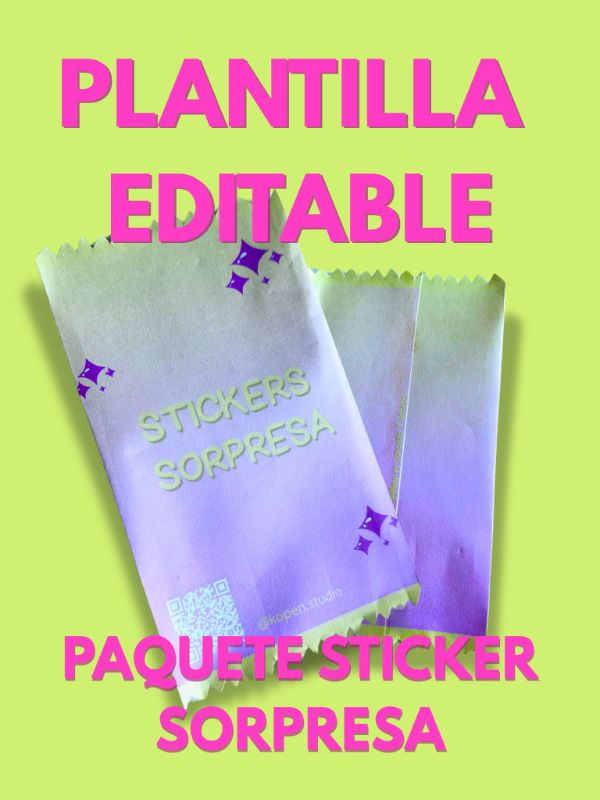 Producto - Plantilla editable - Bolsita Stickers Sopresa