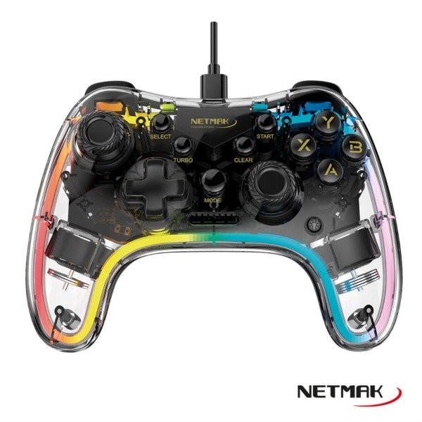 Producto - JOYSTICK GAMEPAD PS3/PC RGB NM-DASH NETMAK