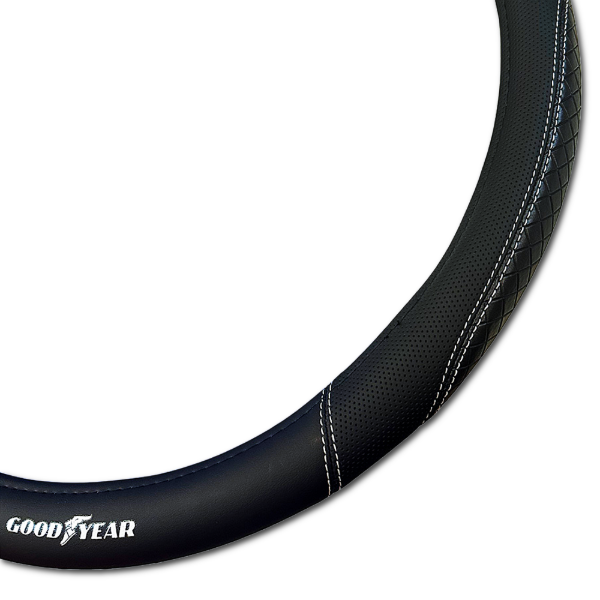 Producto - CUBRE VOLANTE GOODYEAR CAMION 40CM FORRADO EN CUERINA COMBINADO GY-6361 - 1