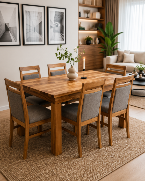 Producto - MESA COMEDOR EN MADERA CON SILLAS