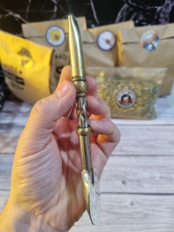 Producto - Bombillón Mini Recto de Alpaca y Bronce - 1