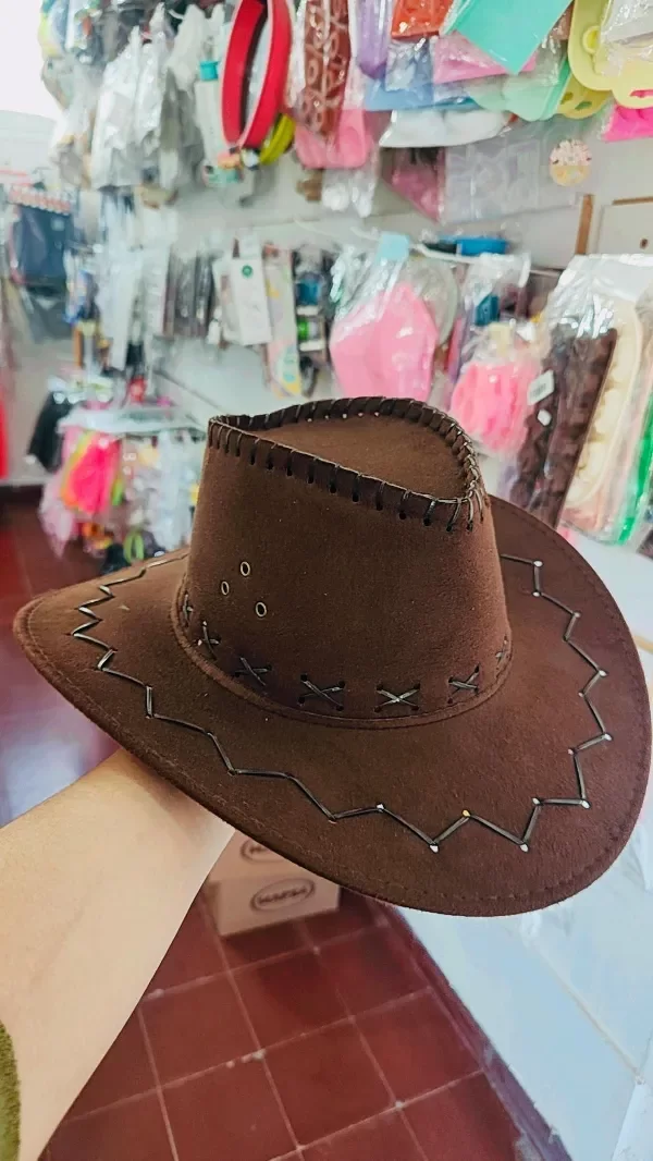 Producto - Gorro Cowboy cuerina marrón oscuro