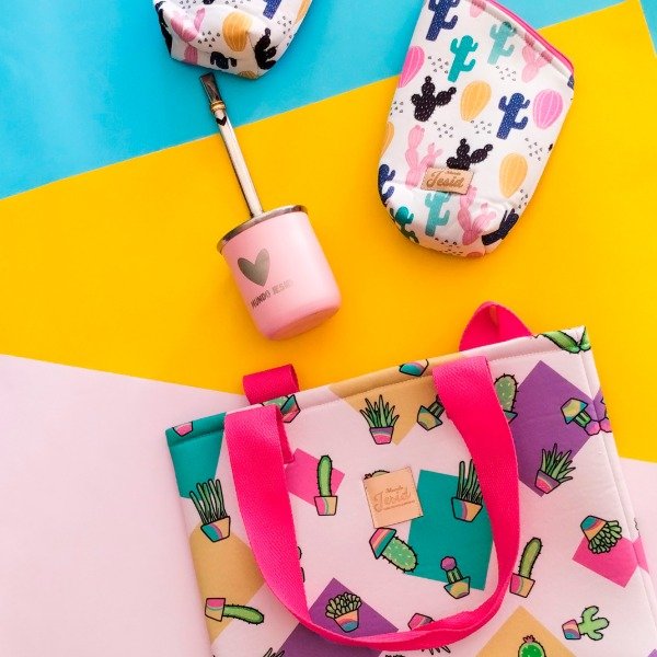Producto - Combo Matero Cactus Neoprene - Mate Y Bombilla Inoxidable