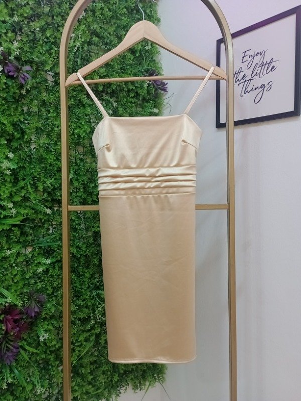Producto - Vestido corto de satén Champagne 0493