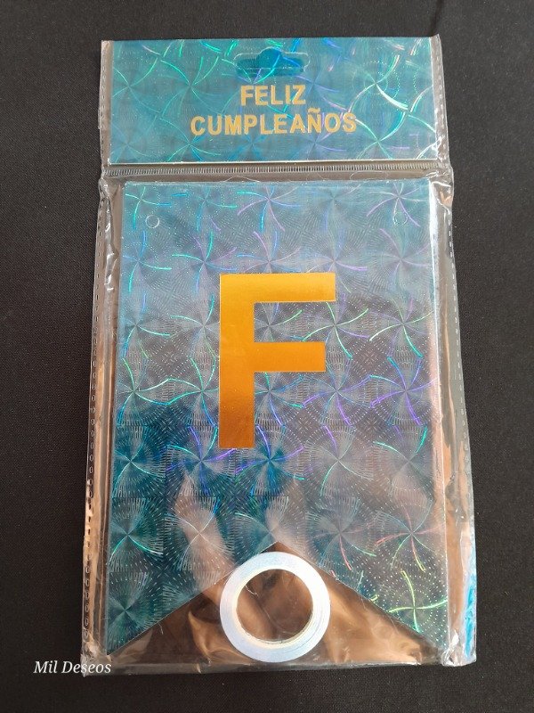Producto - Banderín celeste holográfico